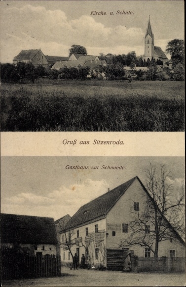 PC Sitzenroda Belgern Schildau in northern Saxony, church, school, inn for the smithy