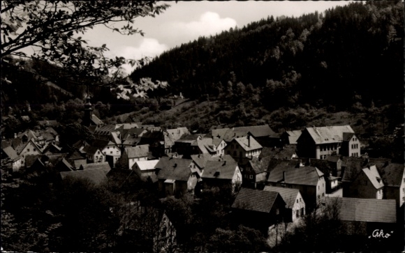 Postcard Wirsberg in the Fichtelgebirge, partial view