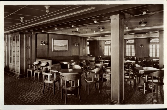 PC steamboat MS Monte Sarmiento, HSDG, smoking room, interior view