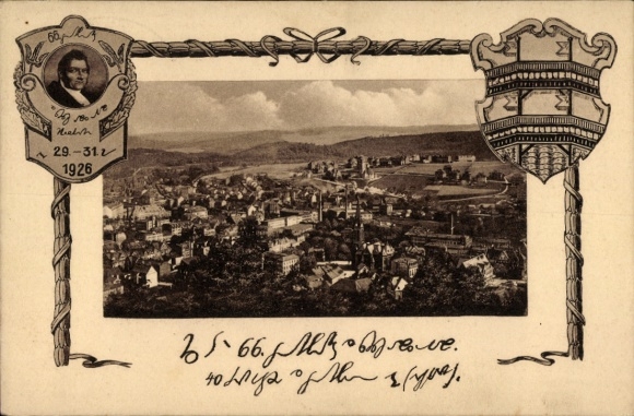KP Aue w saksońskich Rudawach, Panorama, Stenografia, Dzień Stenotypii 1926, Specjalny stempel pocztowy