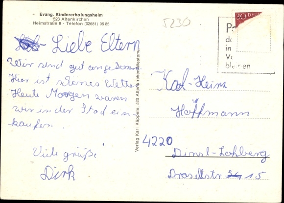 Postcard Altenkirchen in the Westerwald, Protestant children&#39;s convalescent home
