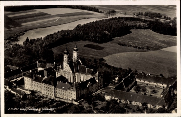PC Roggenburg Swabia Bavaria, monastery, aerial photo