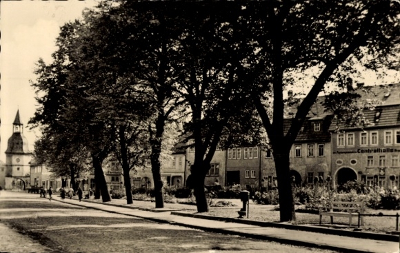 Postcard Bad Tennstedt in Thuringia, trees, Centralhalle, church, atmosphere