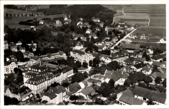 Postcard Bad Wörishofen in Unterallgäu, aerial photograph, Parkhotel