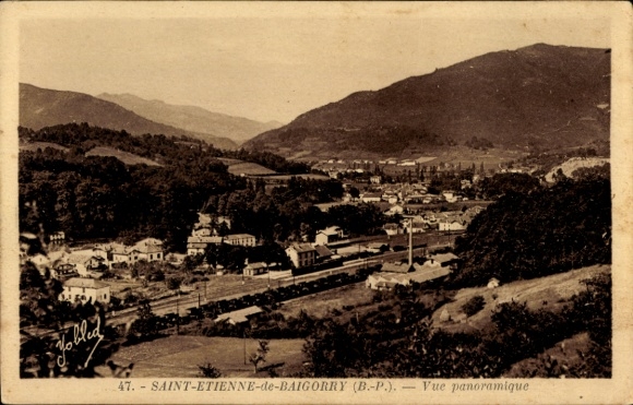 Postcard Saint Étienne de Baïgorry Pyrénées Atlantiques, panorama