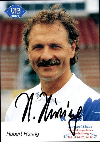 Autogrammkarte Trainer Hubert Hüring, VfB Oldenburg, Autogramm