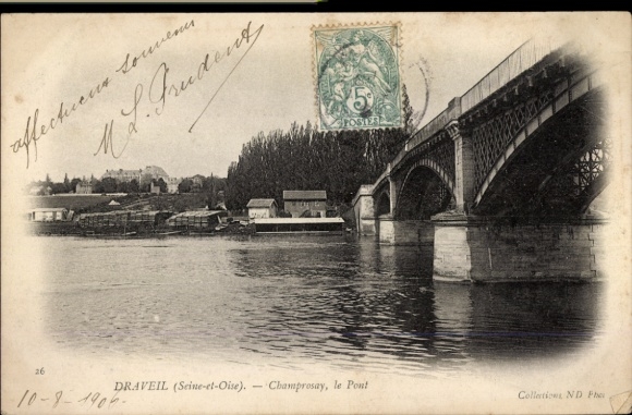 Ak Draveil Essonne, Brücke über die Seine