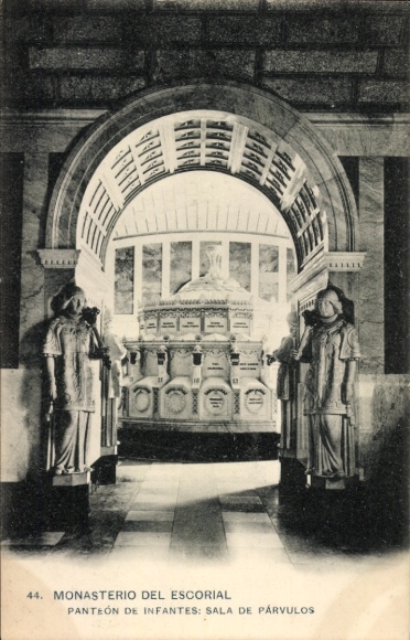 Ak San Lorenzo de El Escorial Madrid, Monasterio del Escorial, Panteón de Infantes, Sala de Párvu