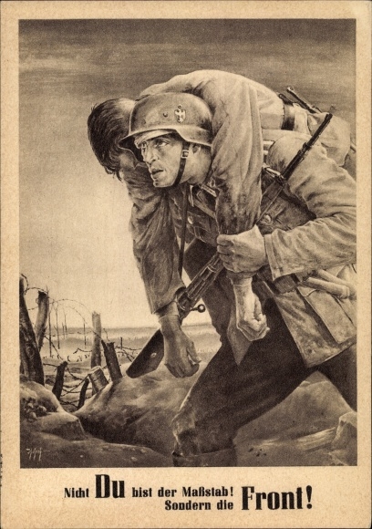 Künstler Ak Tschech, Will, Nicht Du bist der Maßstab sondern die Front, Wehrmacht, Tag der NSDAP