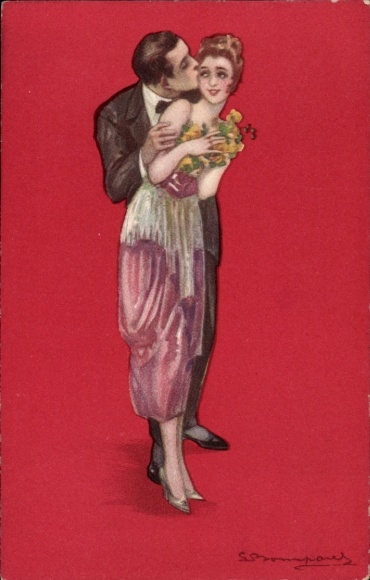 Artist Postcard Bompard, Sergio, Lovers