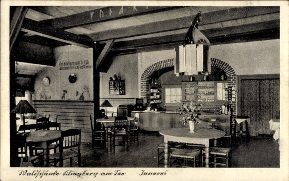 Ak Klingberg Scharbeutz in Ostholstein, Waldschänke Klingberg, Innenansicht