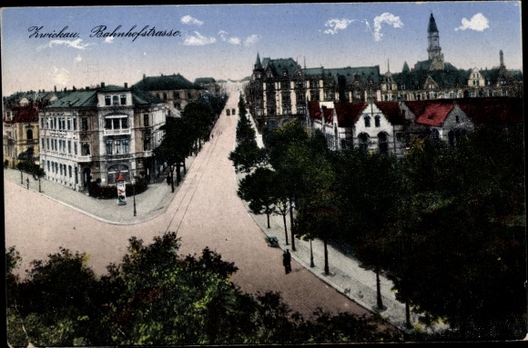 PC Zwickau in Saxony, Bahnhofstrasse, advertising pillar