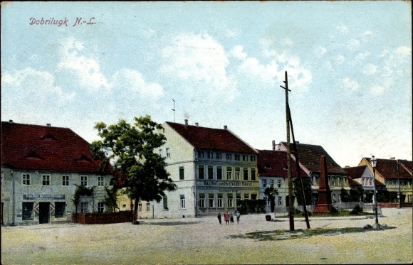 Postcard Dobrilugk Doberlug Kirchhain in Brandenburg, town square