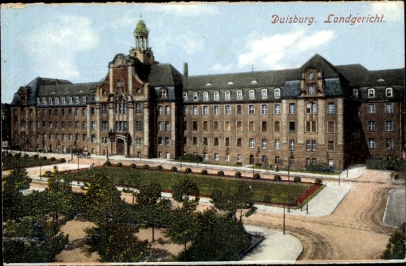 Postcard Duisburg in the Ruhr area, Regional Court