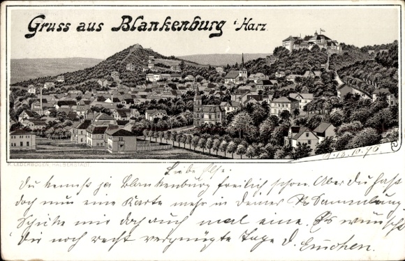 Chromo-Litho Blankenburg am Harz, general view