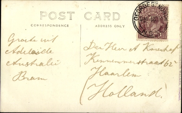 Postcard Adelaide South Australia, King William Street