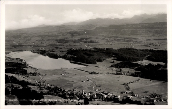 Postcard Niedersonthofen Waltenhofen in the Oberallgäu, aerial photograph