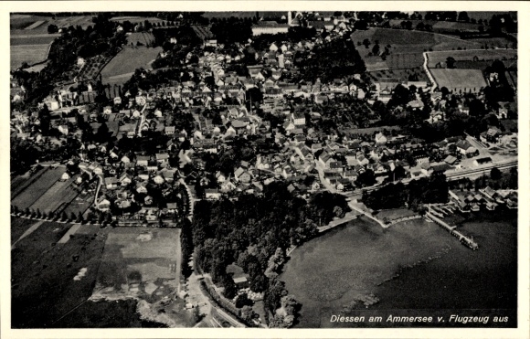 Postcard Dießen am Ammersee Upper Bavaria, aerial photograph