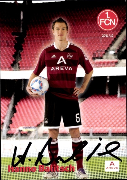 Autograph card footballer Hanno Balitsch, 1. FC Nuremberg, autograph