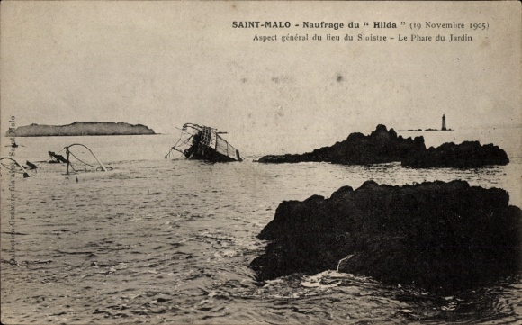 PC Saint Malo Ille et Vilaine Bretagne, Naufrage du Hilda, November 19, 1905