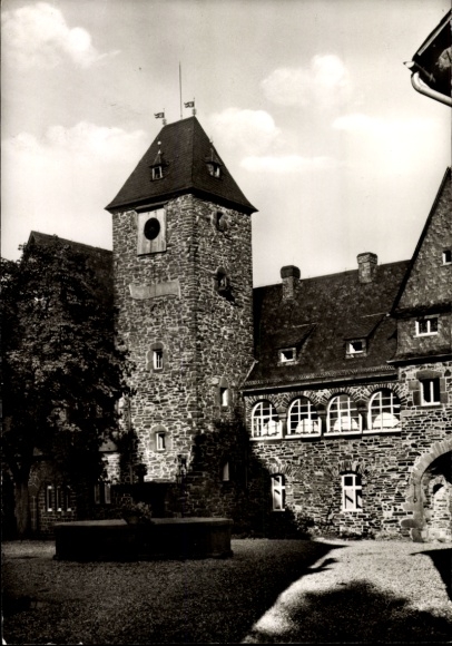 Postcard Friedewald Westerwald, Evangelical Social Academy Schloss Friedewald