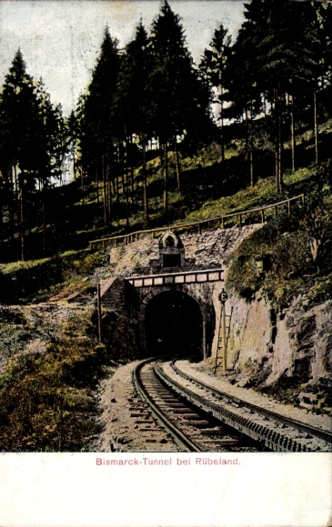 Postcard Rübeland Oberharz am Brocken, Bismarck Tunnel, rack railway