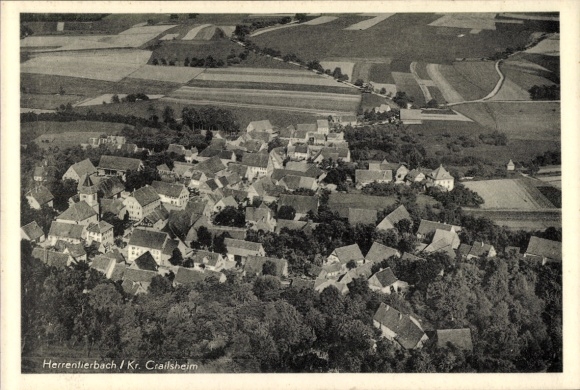 Postcard Herrentierbach Blaufelden Baden Württemberg, aerial photograph