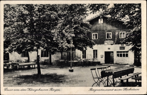 Ak Koenigshain in Oberlausitz, Koenigshain-bergen, bergrestaurant aan de Hochstein