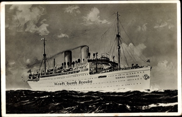 Postcard KdF steamer Sierra Cordoba