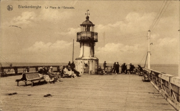 Postcard Blankenberghe Blankenberge West Flanders, lighthouse