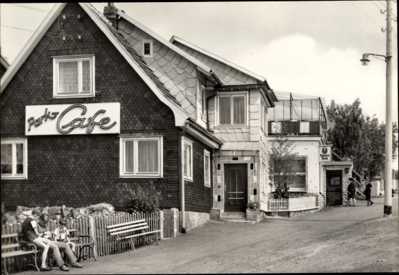 Postcard Waffenrod Hinterrod Eisfeld Thuringia, Park Cafe, HO dining restaurant