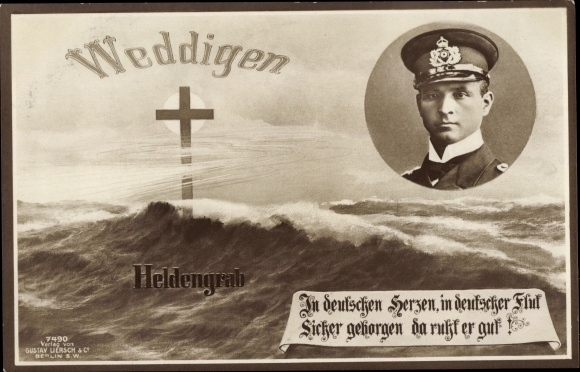 PC Otto Weddigen, naval officer, lieutenant captain, hero's grave