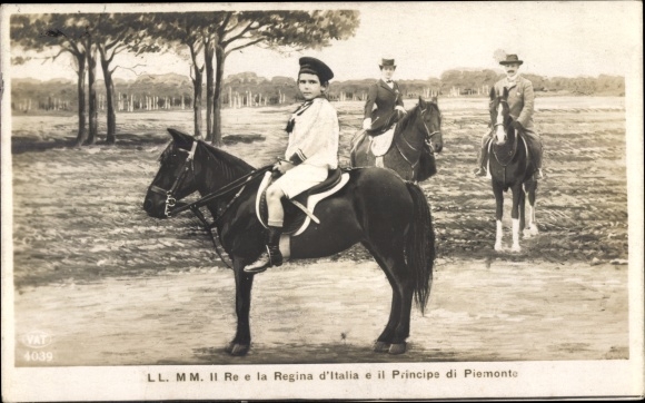 PC Umberto I, King of Italy, Queen Margarethe, Principe di Piemonte, horses