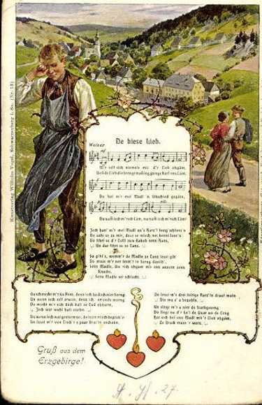 30 individual song cards, Anton Günther