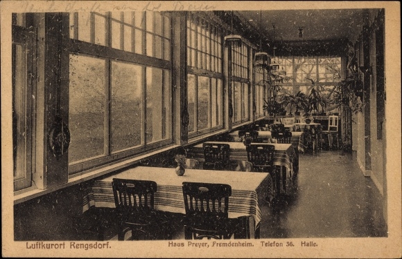 Postcard Rengsdorf in the Westerwald, guesthouse Haus Preyer, interior view