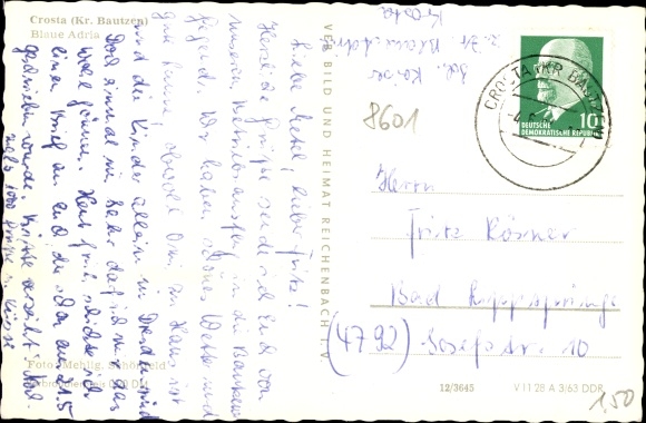 Postcard Crosta Großdubrau in Saxony, Blue Adria