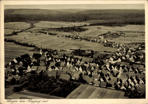 Postcard Illingen in Württemberg, aerial photograph