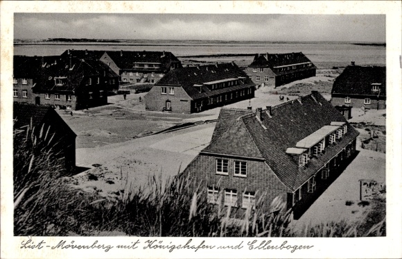 Ak List op Sylt, Mövenberg met Königshafen en Ellenbogen