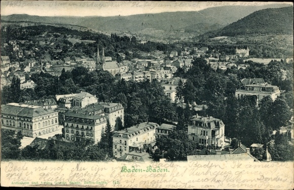 Postcard Baden Baden am Schwarzwald, general view