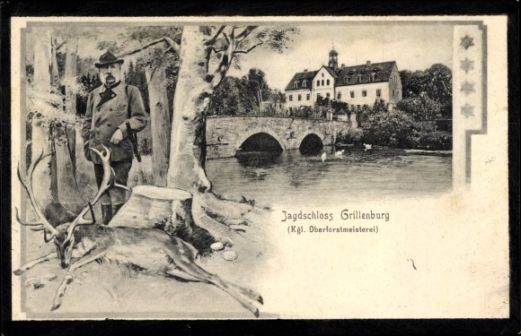 PC Grillenburg Tharandt in Saxony, hunting lodge, King Albert of Saxony, hunters