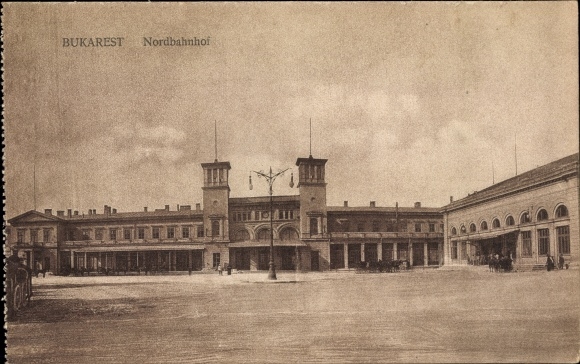 Postcard Bucharest Bukarest Rumänien, Nordbahnhof