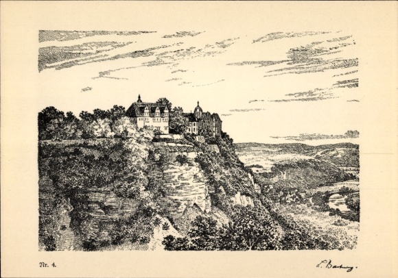 Artist Postcard Dornburg an der Saale Thuringia, Goethe biography, poem, No. 4