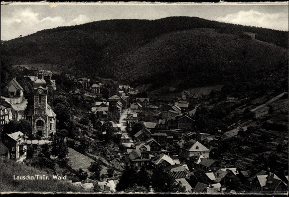Postcard Lauscha in Thuringia, panorama of the place