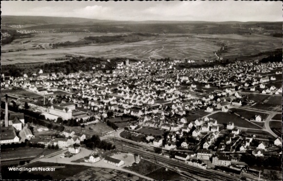 Postcard Wendlingen am Neckar Baden Württemberg, aerial photograph