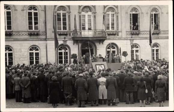 Photo Sternberg in Mecklenburg, funeral service for Josef Stalin, town hall