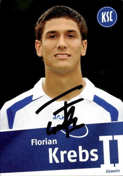 Autogrammkarte Fußballer Florian Krebs, Karlsruher SC, Autogramm