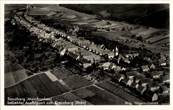 Ak Sandberg in der Rhön Unterfranken Bayern, Fliegeraufnahme