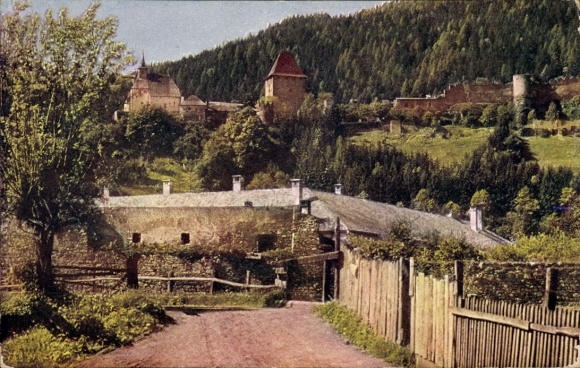 Postcard Friesach in Carinthia, Petersberg ruins
