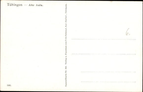 Artist Postcard Marschall, Tübingen am Neckar, old auditorium