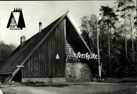 Ak Moritzburg in Sachsen, Mischung aus Natur und Architektur, Holzgebäude, Gastronomie, Waldumgeb